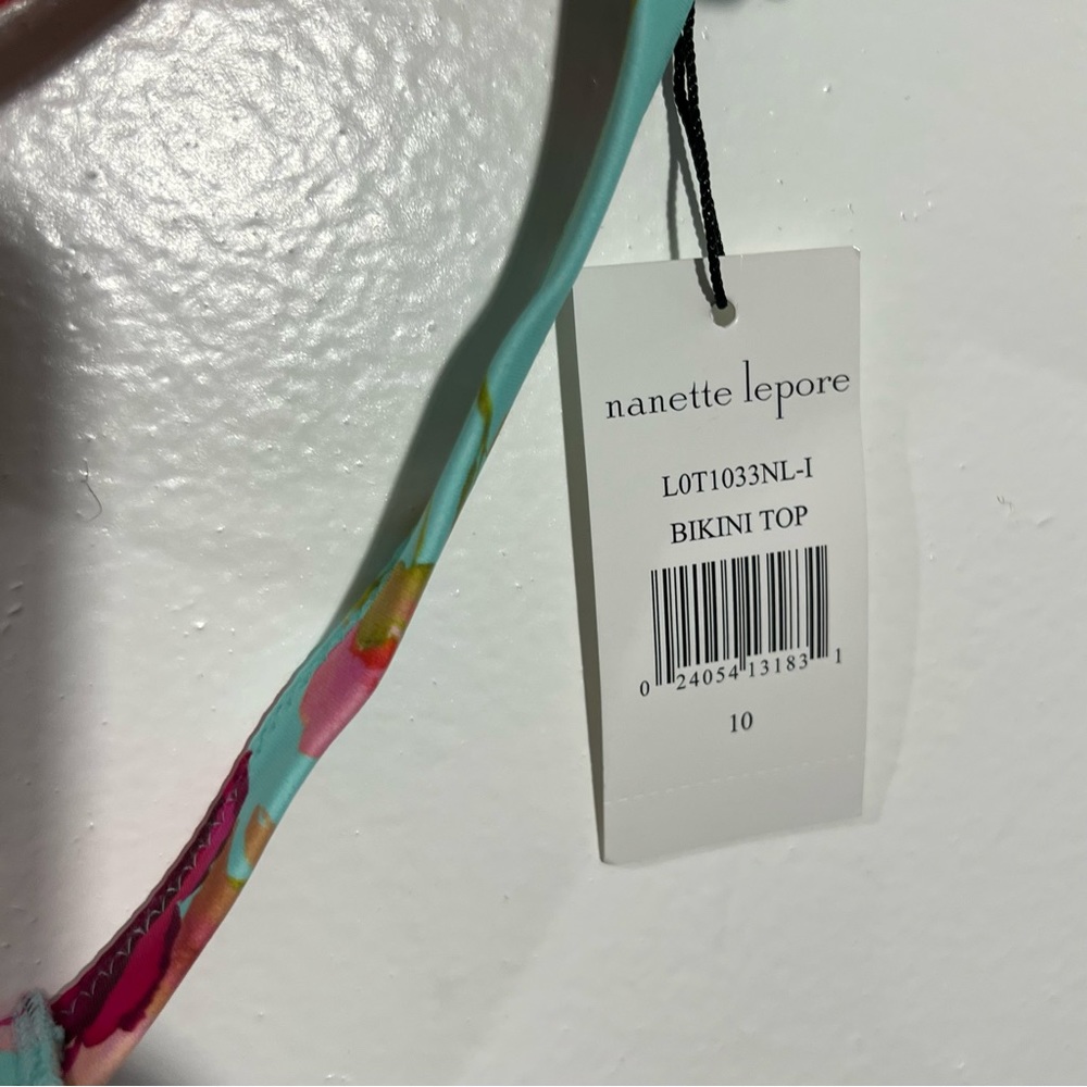 Nanette Lepore Floral Bikini Top Size 10 - Picture 4 of 12
